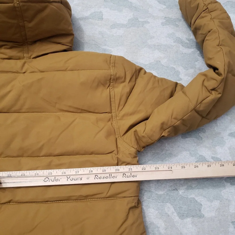 Carhartt Puffer Jacket Mens Small Green Tan Loose Fit Rain Defender‎ Zip Hooded